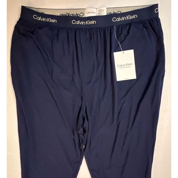 Calvin Klein NM2235410 Men Sz XL Navy Blue Modal Elastane Lounge Joggers Pants - Picture 2 of 10